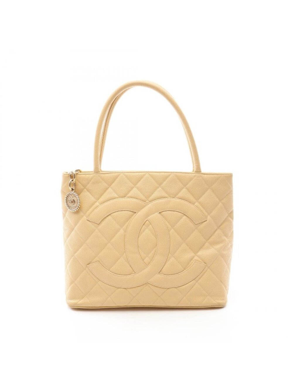 Chanel Tote Reissue Beige Caviar Leather